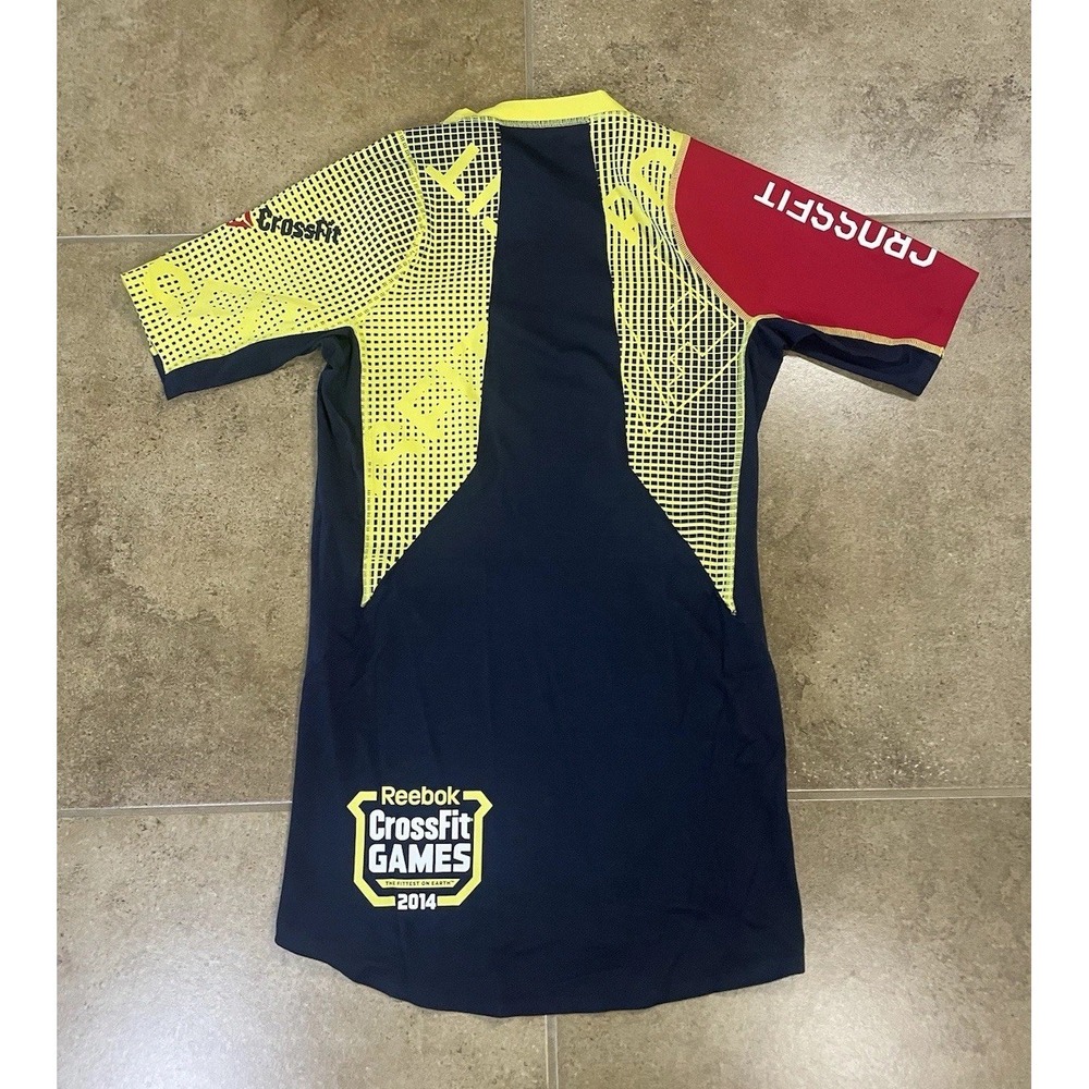Reebok 2014 CrossFit Games Men's Sz M Yellow Performance Compression T-Shirt